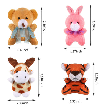 Skylety 32 Pcs Mini Animal Plush Toy Assortment Cute Small Safari Stuffed Toys Small Animals Keychain Decoration for Kids Back t