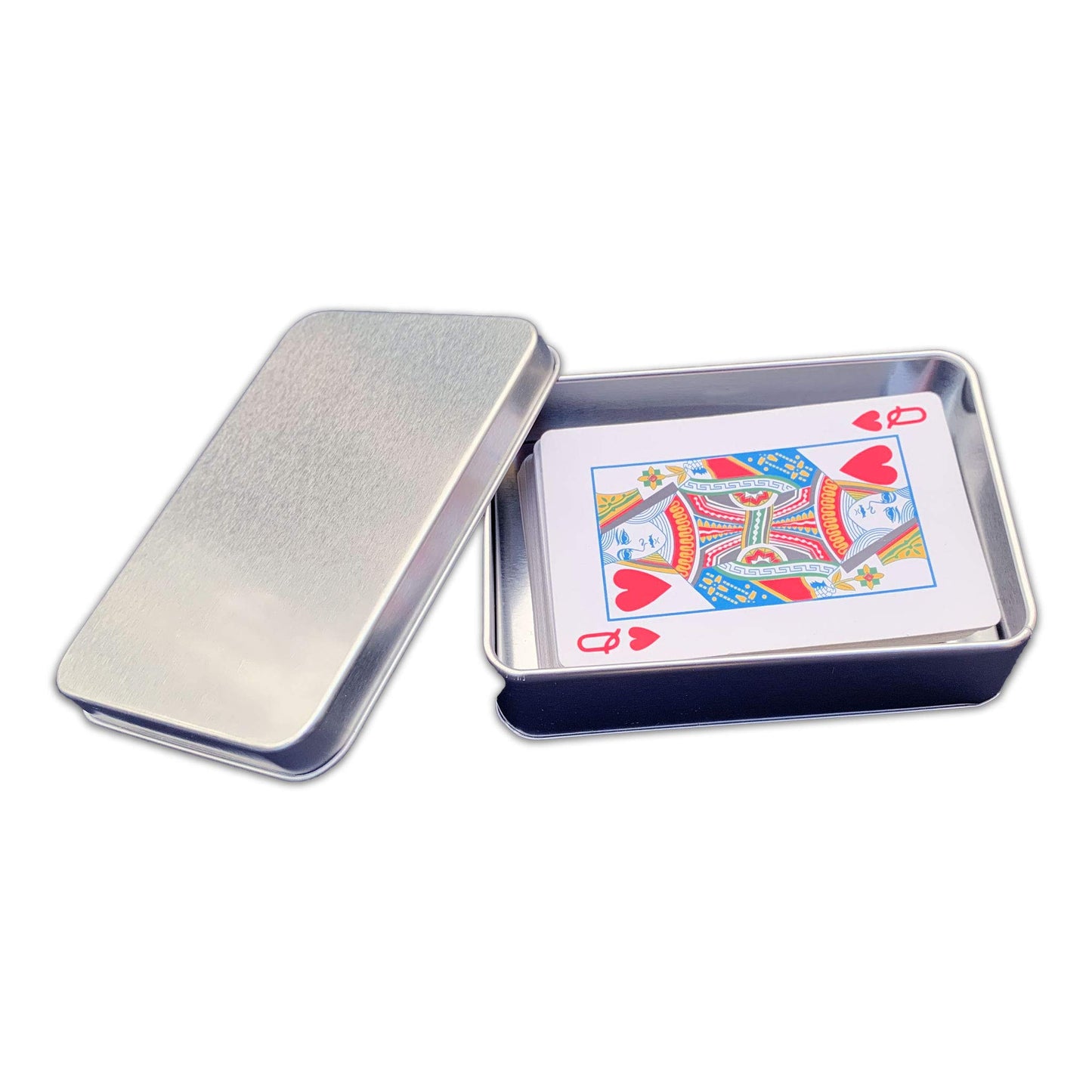 Lunchbox.Com Playing Card Tin Box - Silver