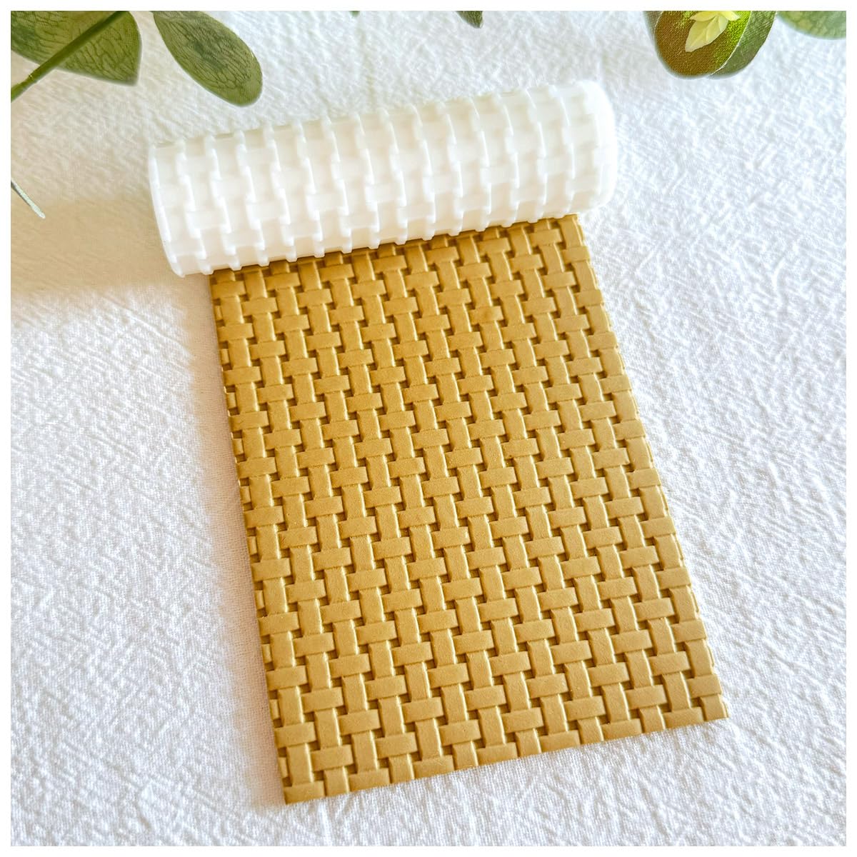 Keoker Polymer Clay Texture Roller, 3In Woven, Like Polymer Clay Texture Sheets, Great With Polymer Clay Cutters