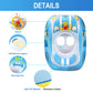 Baby Pool Float,Baby Swim Float,Baby Pool Float With Canopy Upf50+ Sun Protection,Toddler Pool Float Inflatable, Car Shaped Baby