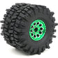 Hobbysoul Soft Sticky 1.9 Mud Slingers Tires Tyres 120Mm/4.72'' Mounted On Aluminum 1.9 Beadlock Wheels Green Rims Hex 12Mm For