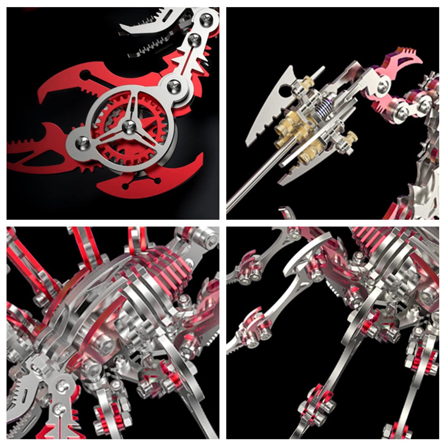 3D Metal Model Kits, Mechanical Scorpion King Red 3D Metal Puzzle,Steel Warcraft Collection DIY Animal Brain Teasers Simple 3D P