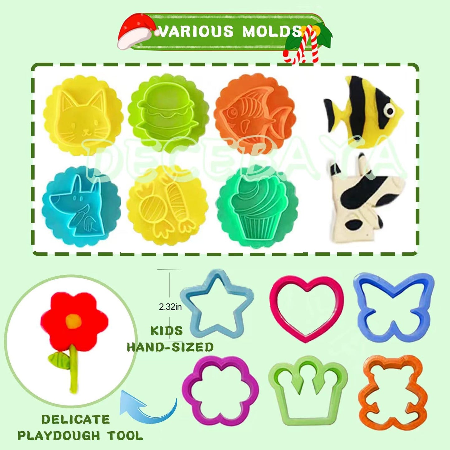 Dough Play Tools For Kids- Dough Accessories Molds Stamps Cutter Scissor Rolling Pin And Storage Box , Party Favors Set For Age