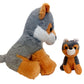 Plush Animals Holding Babies (Wolf)