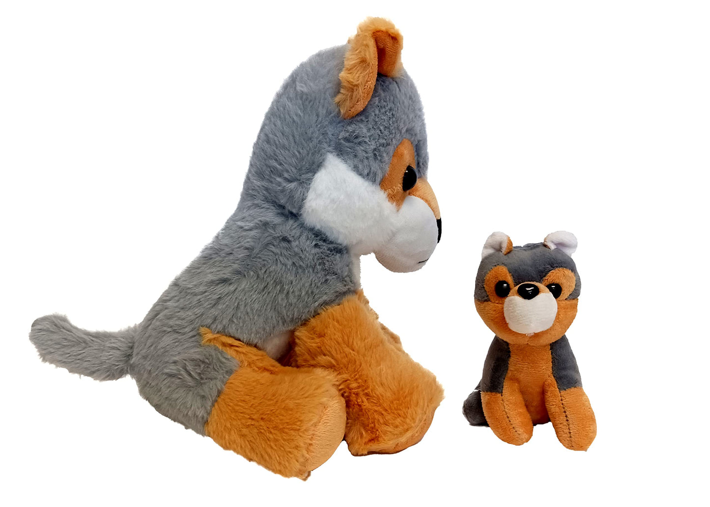 Plush Animals Holding Babies (Wolf)
