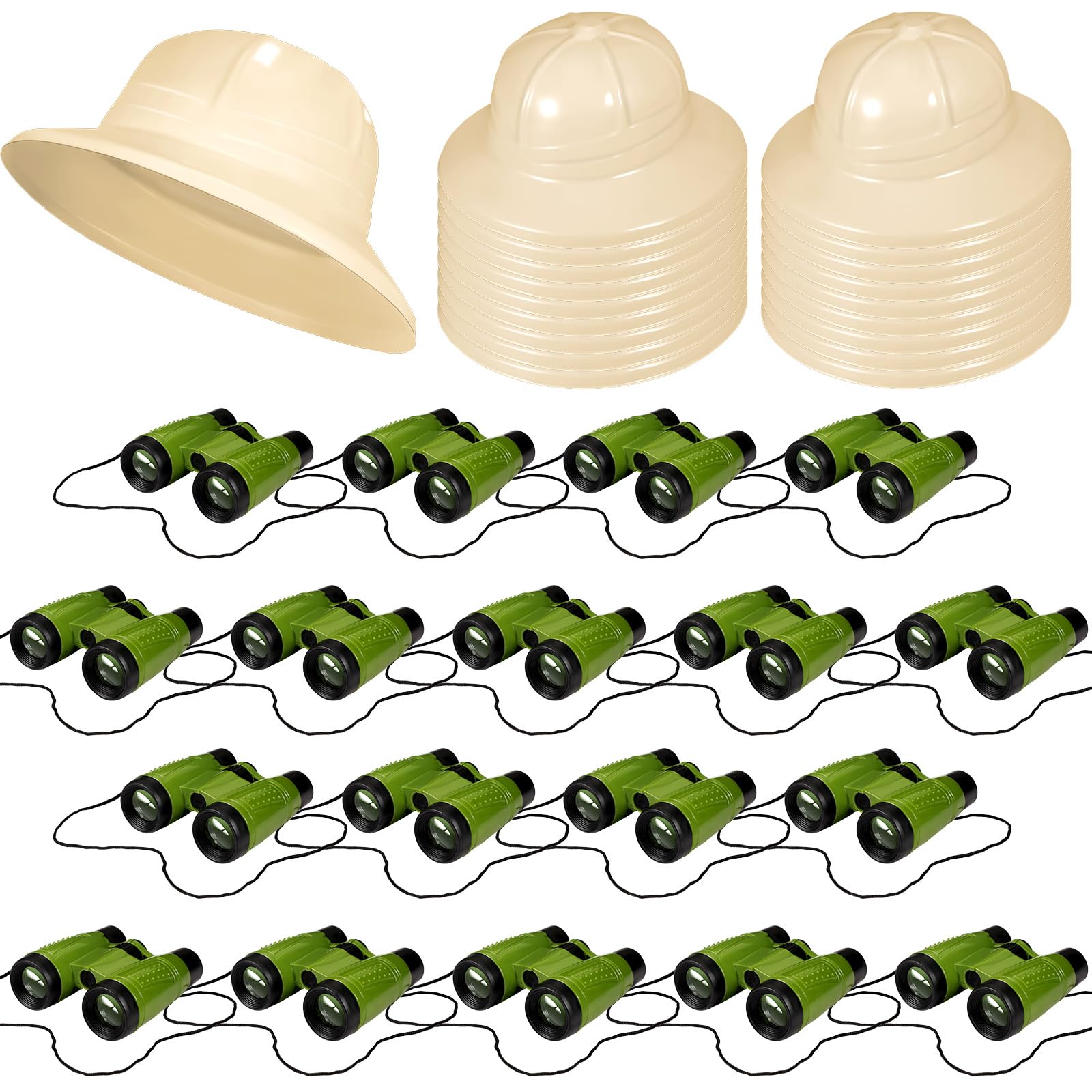 Halloscume 36 Pcs Safari Party Favors Include Binoculars Toy Explorer Party Hats Bulk Jungle Costume Gifts