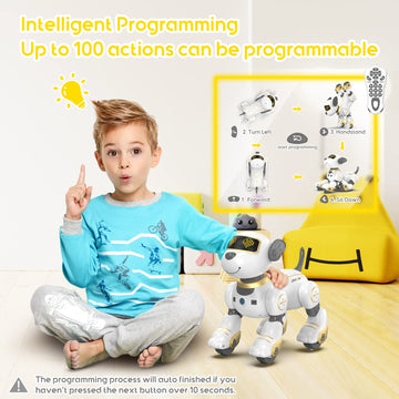 SONOMO Remote Control Robot Dog Toy for Kids, Programmable Robotic Puppy, Smart Interactive Stunt Robot Dog Toy for Kids 3-8 Yea