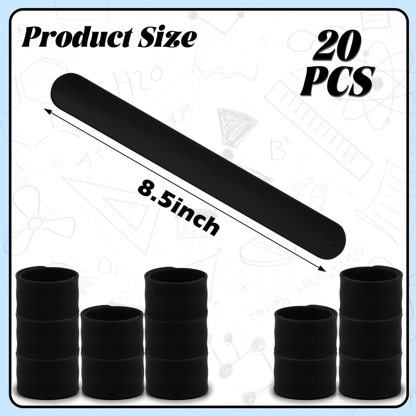 YSBJKWCF 20PCS Silicone Slap Bracelets for Kids - Bulk DIY Craft Project Party Favors, Customizable Snap Bands for Birthdays, Ha