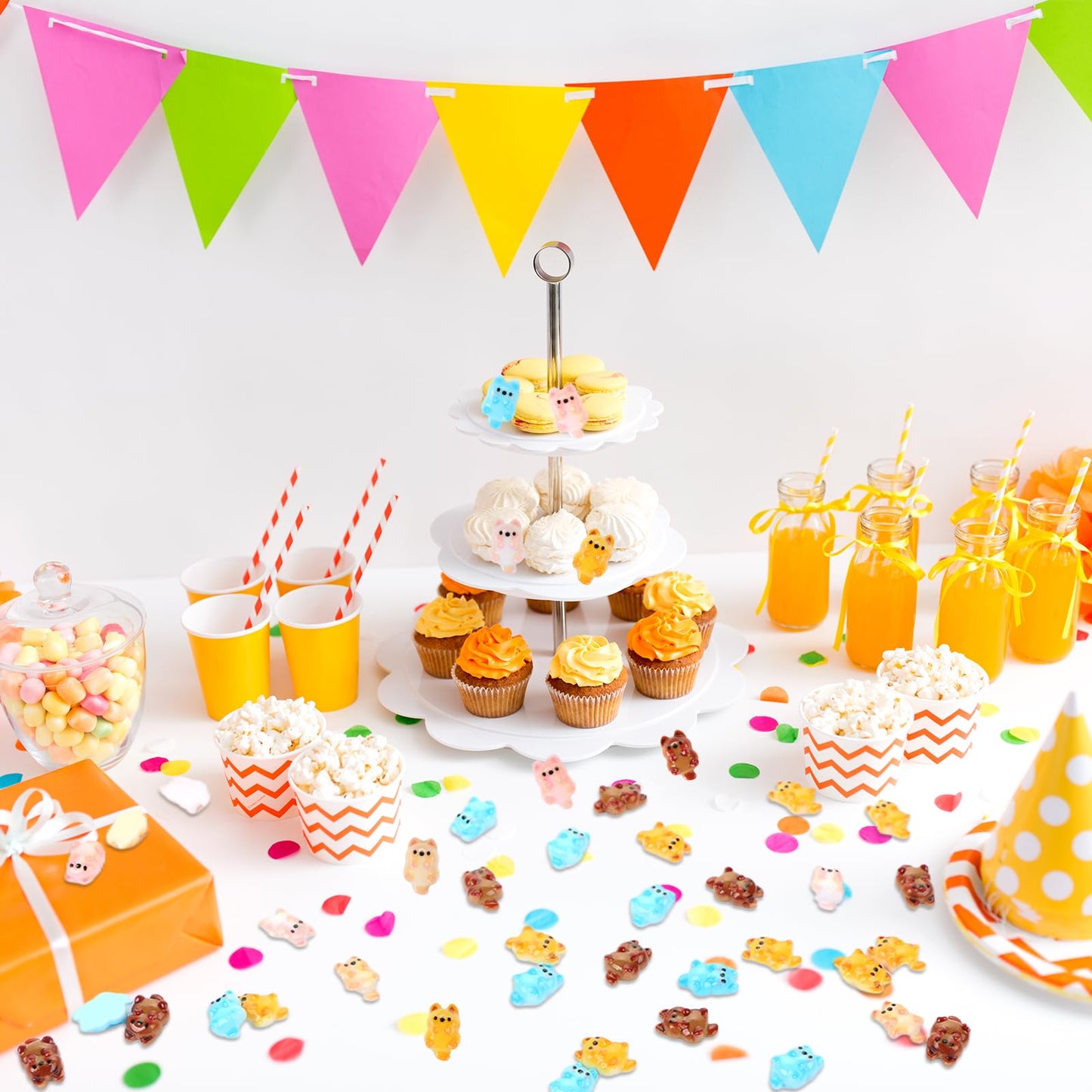 100 Pieces Colorful Tiny Dogs for Dollhouse Miniatures Resin Animals for Crafts Tiny Animals for Fairy Garden Micro Landscaping