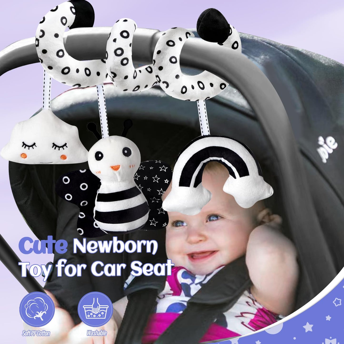 Black And White Sensory Toys For Babies,Montessori Toys For Babies,High Contrast Baby Toys For Toddlers Kids Early Learning Newb