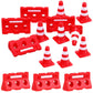 Toyandona 12pcs Construction Traffic Sign Set, Mini Traffic Cones Traffic Barricade Signs Toy Plastic Road Street Signs Toys for