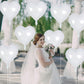 White Heart Foil Balloons, 18 Inch White Heart Shape Foil Balloons, 12Pcs Large White Helium Heart Balloons Party Decorations Fo