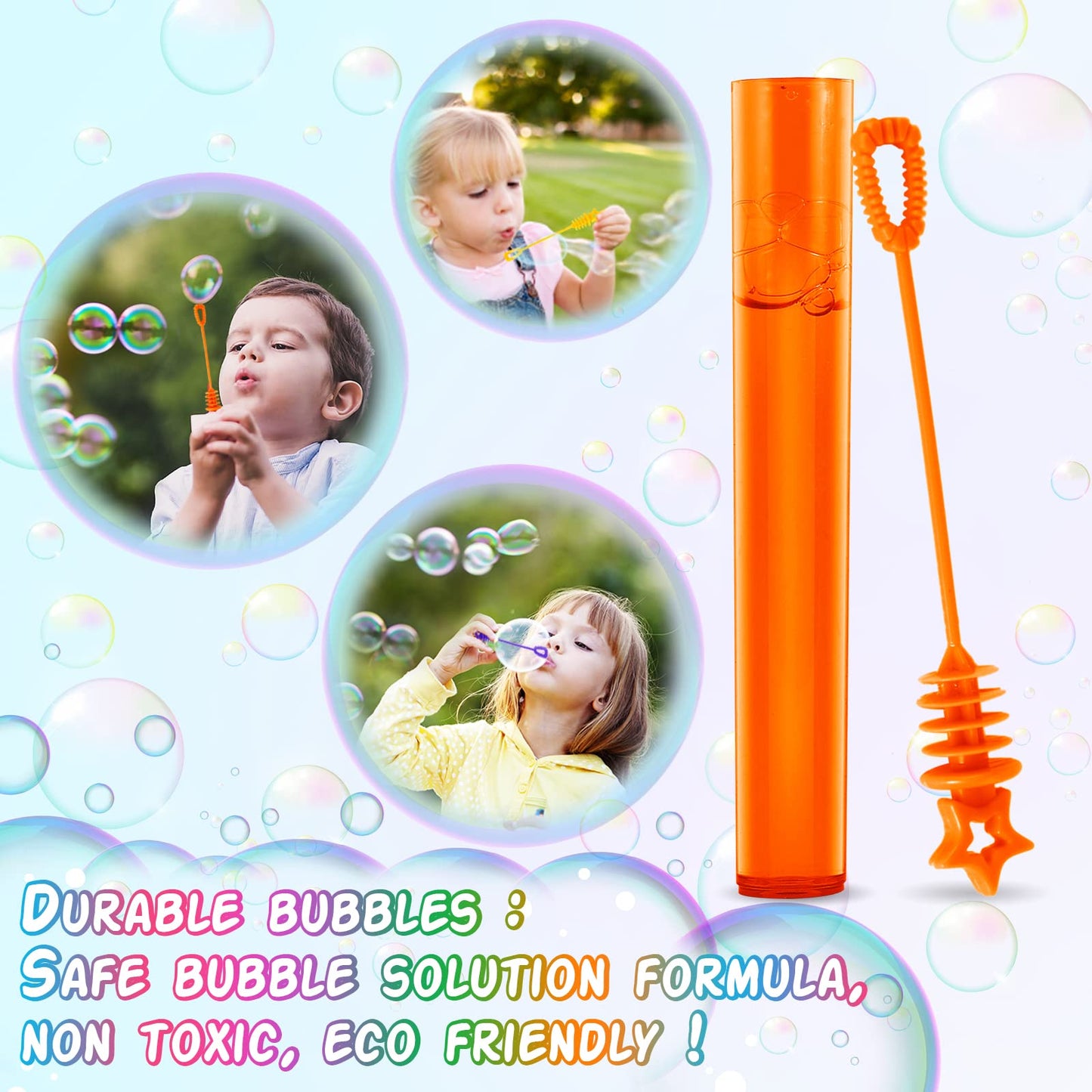 300 Pack Mini Bubble Wands In 10 Color, Bulk Party Favors For Kids, Ideal Goodies Bags Stuffers, Themed Birthday, Valentine, Easter, Halloween, Christmas, School Classroom Prizes For Boys & Girls