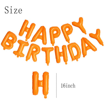 Happy Birthday Orange Aluminum Foil Letters Balloons 16 Inch Aluminum Foil Banner Balloons For Birthday Party Decorations Suppli
