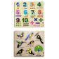 GREST Mini Wooden Numbers and Birds Puzzle with Knobs, Educational and Learning Game for Kids for Kids