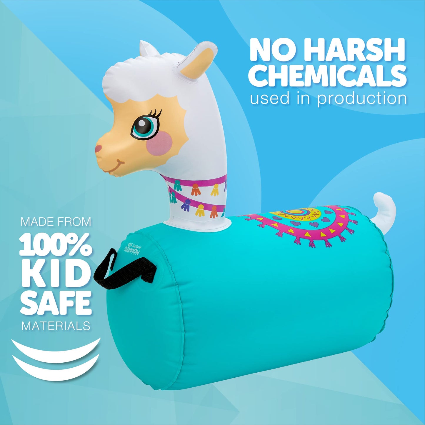Waddle Hip Hopper Inflatable Hopping Animal Bouncer Llama, Ages 2 And Up, Supports Up To 85 Pounds