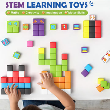 Magnetic Blocks Magworld Building Blocks Edition, Stem Educational Montessori Sensory Learning Toddlers Toys For 3 4 5 Year Old Boys Girls, Number Games 1-10, Birthday Gifts For 3-5 4-8 Year Old Kids