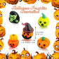 H&D Hyaline & Dora Set Of 5 Blown Glass Pumpkin Figurines, Mini Cute Glass Spooky Pumpkin Handmade Glass Pumpkin For Halloween Carnival Party,Haunted House Tiered Tray Decor