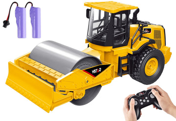 Kidditoy 7-Channel Remote Control Road Roller Toy, [2025 Upgraded] 1:18 Scale Construction Vehicle, 100Min Playtime, Realistic S
