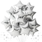 TONIFUL 15Pcs 18 Inch Large Silver Star Shape Foil Balloons Big Silver Stars Helium Mylar Ballons for Birthday Wedding Baby Show