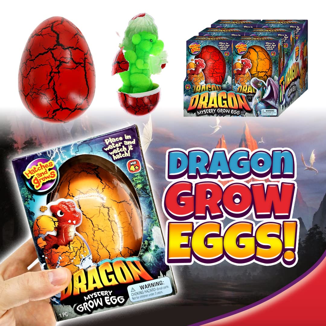 Ja-Ru Giant Hatching & Growing Dragon Eggs (1 Egg Assorted) Mystery Surprise Dinosaur Toys For Kids. Water Growing Toys. Easter Basket Birthday Party Stocking Stuffer. 4604-1A