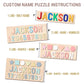 Azufemos Personalized Name Puzzle For Kids, Personalized Baby Gifts Name Puzzles For Toddlers 1-3, 1St Birthday For Girls & Boys