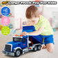 Kids Toys for 3 4 5 6 7 8 Years Old Boys, 15'' Large Dump Truck Toy with Lights, Sounds, Blue Toddler Friction Powered Truck Veh