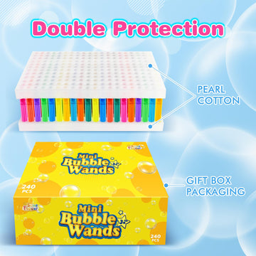 Springflower 240 Pieces Mini Bubble Wands, Party Favors Assortment Toys For Kids,Themed Birthday, Halloween, Goodie Bags, Carnival Prizes, Wedding, Bubble Maker Outdoor Gifts For Girls & Boys