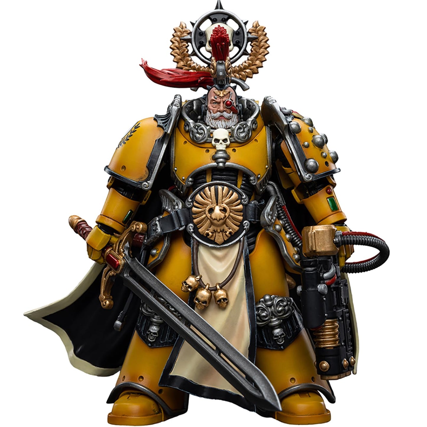 JOYTOY Warhammer 40k Imperial Fists  Imperial Fists Legion Praetor with Power decorative replica blade 1/18 Action Figure Model  Dedicated to You who Love Collecting