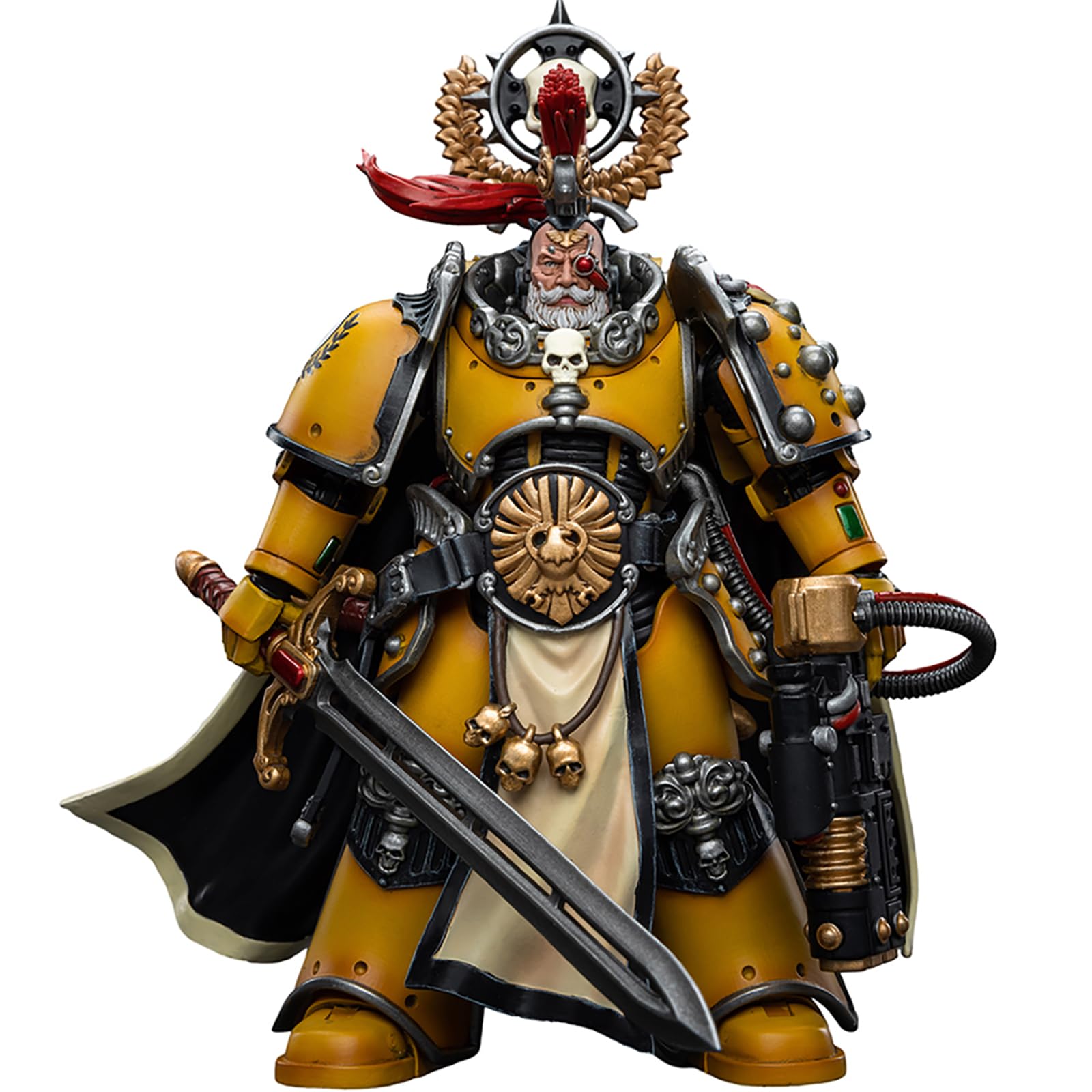 JOYTOY Warhammer 40k Imperial Fists  Imperial Fists Legion Praetor with Power decorative replica blade 1/18 Action Figure Model  Dedicated to You who Love Collecting