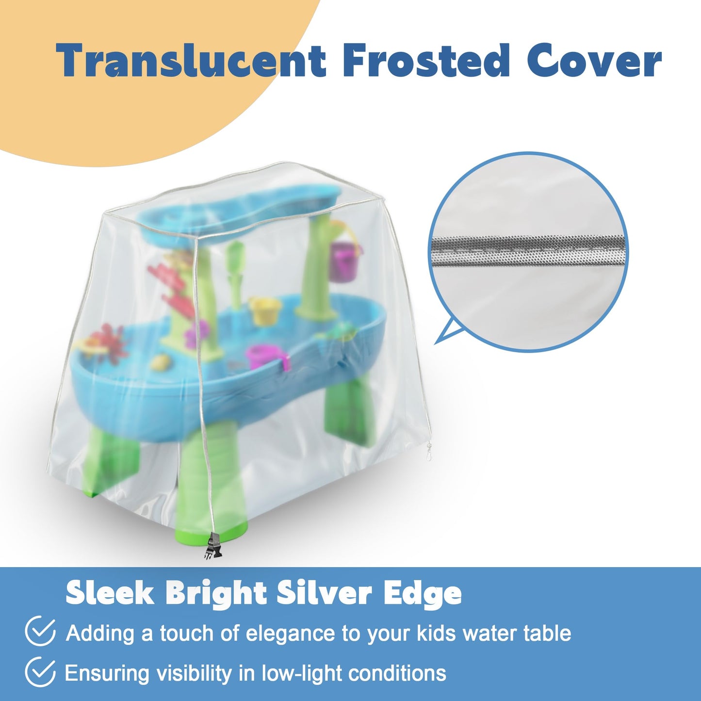 Kids Water Table Cover, Fit Step2 Rain Showers Splash Pond Water Table Waterpark Play Table Cover Outdoor Toys Cover - (Frosted)