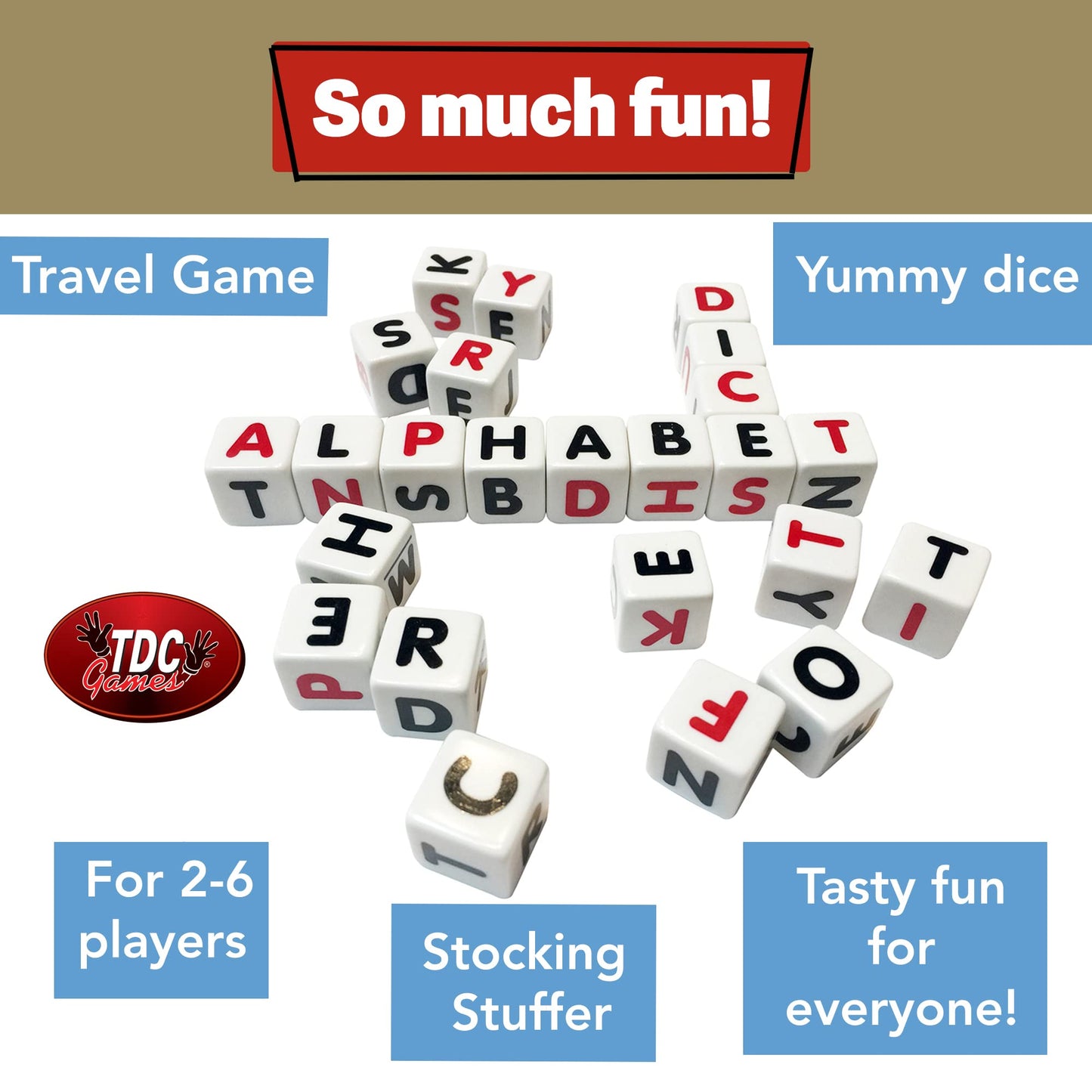 TDC Games Campbell's Alphabet Dice Game  Great for Party Favors  for Travel  Camping Family Game Night  Yard Games for mature-themeds and Family