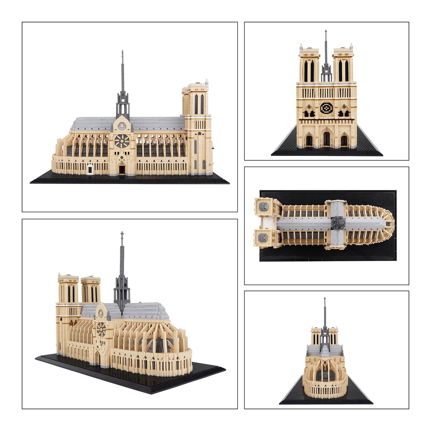 Geniteen Building Blocks, Architecture Notre Dame De Paris Model Micro Mini Blocks Creative Building Blocks Set, 7380 Pcs