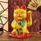Luck Cat-Waving Arm Cat 9 Inches Gold Business Is Booming Lucky Cat Chinese Feng Shui Deoration Cat Ceramic Maneki Neko Lucky Fe