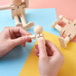 FASHEWELRY 12Pcs Unfinished Wood Robot Dolls Joint Adjustable Wooden Figure Dolls Unpainted Blank Wood Robot Peg Dolls for DIY A