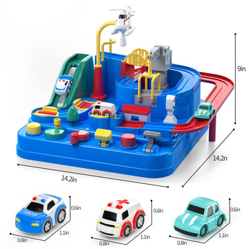 Kids Toys For 3 4 5 6 7 8 Year Old Boys Girls Race Tracks Car Adventures Toys For Boys Age 3, City Car Toys For Toddlers 2-4 Years, Educational Christmas Birthday Gifts