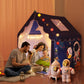 Yoiko Kids Play Tent For Boys, Large Toddlers Tent Indoor And Outdoor Playrooms, Children'S Game Astronaut Space World Playhouse Gift Toys, Kids Castle Large Fairy Playhouse Tent With Lighted Balls