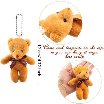 Haconba 51 Packs Mini Teddy Bear Toy Plush Stuffed Tiny Bear Doll For Diy Keychain Birthday Wedding Party Favor Valentines Gifts
