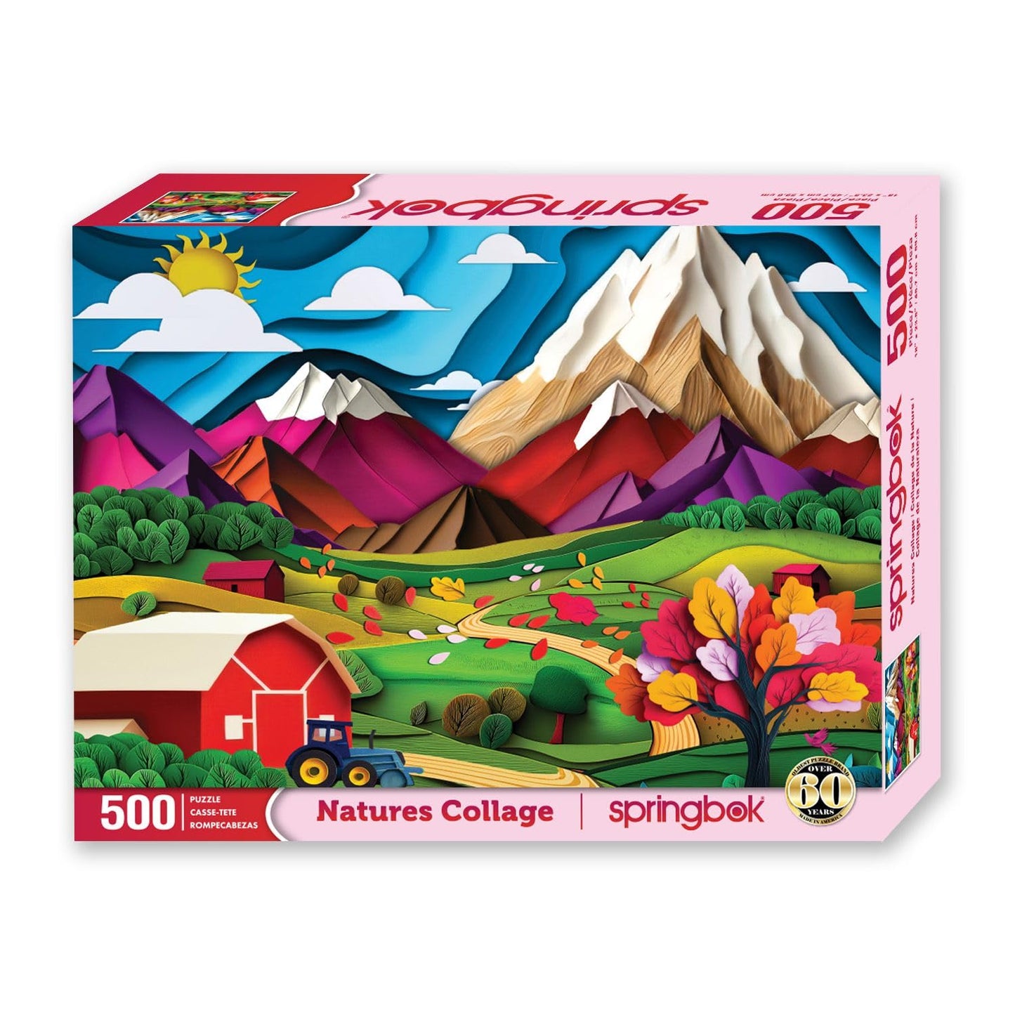 Springbok Nature'S Collage 500 Piece Jigsaw Puzzle For Adults - Vibrant Cut Paper And Quilling Image - Unique Cut Pieces - Made