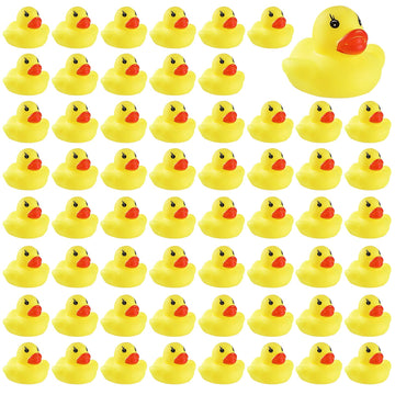 60 Pcs Rubber Ducks Bath Toys Mini Ducks Float And Fun Squeak For Baby Kids Bath Toy Shower Decorations Birthday Party Carnival
