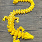 Munnygrubbers - Xl 26' Crystal Dragon Fidget Toy - Heavy Duty - 3D Printed Flexible Articulating Dragon Plastic Collectible Figurine - Surprise Egg Compatible - (Yellow Dragon)