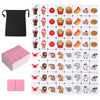 GRACIAS Mahjong Tile Game Set - 66 Premium Pink Tiles (30mm) - Portable with Carry Bag - Animal and Food Patterns