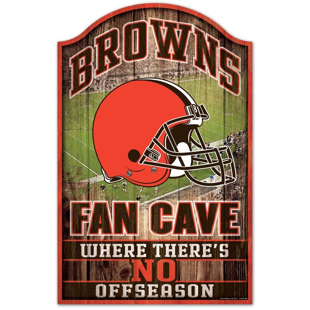 Wincraft NFL Cleveland Browns 05421015 Wood Sign, 11 x 17, Black