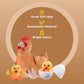 PREXTEX Plush Hen Toy with Two Plastic Easter Eggs & Baby Chicks - 17" Brown Plush for Kids 3-5 Years Old
