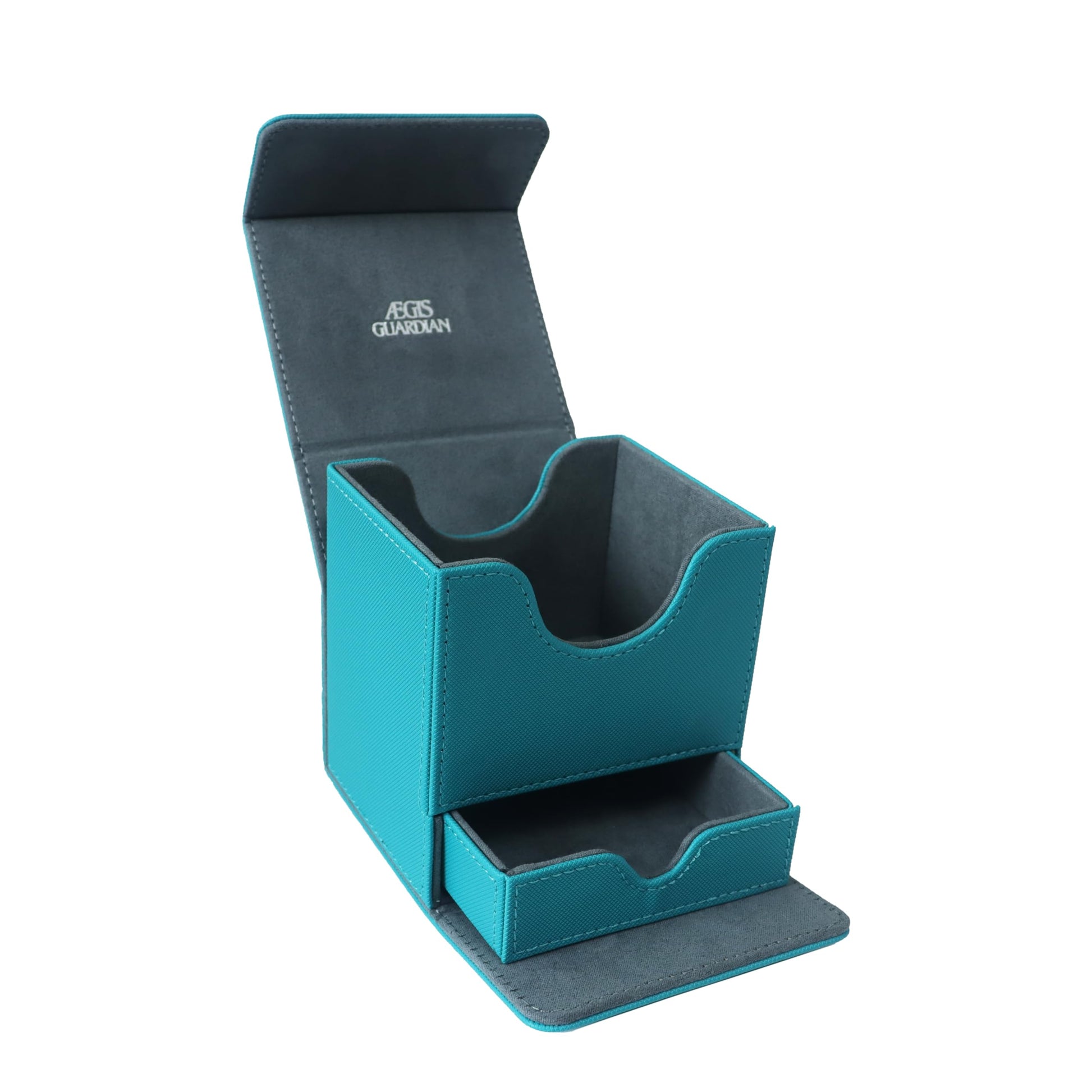 AEGIS GUARDIAN Card Deck Box with Dice Tray for MTG Cards  Commander Deck Box fit 150+ Sleeved Cards  PU Leather Card Storage Box Strong Magnet Deck Game Case for TCG CCG  Turquoise