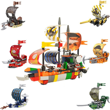 Auryee 12Pcs Pre Filled Easter Eggs With Ship Mini Building Block Toys - 6 In1 Ship Toys Sailboat Model Building Kits Hobby Toy For Kids Age 6+ Years Old