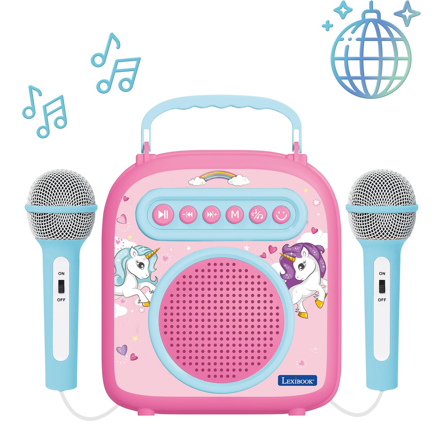 Lexibook Secret Portable Microphone, Aux-In Jack, Tf/Sd Input, Karaoke Function, Pink, Btc050Uni
