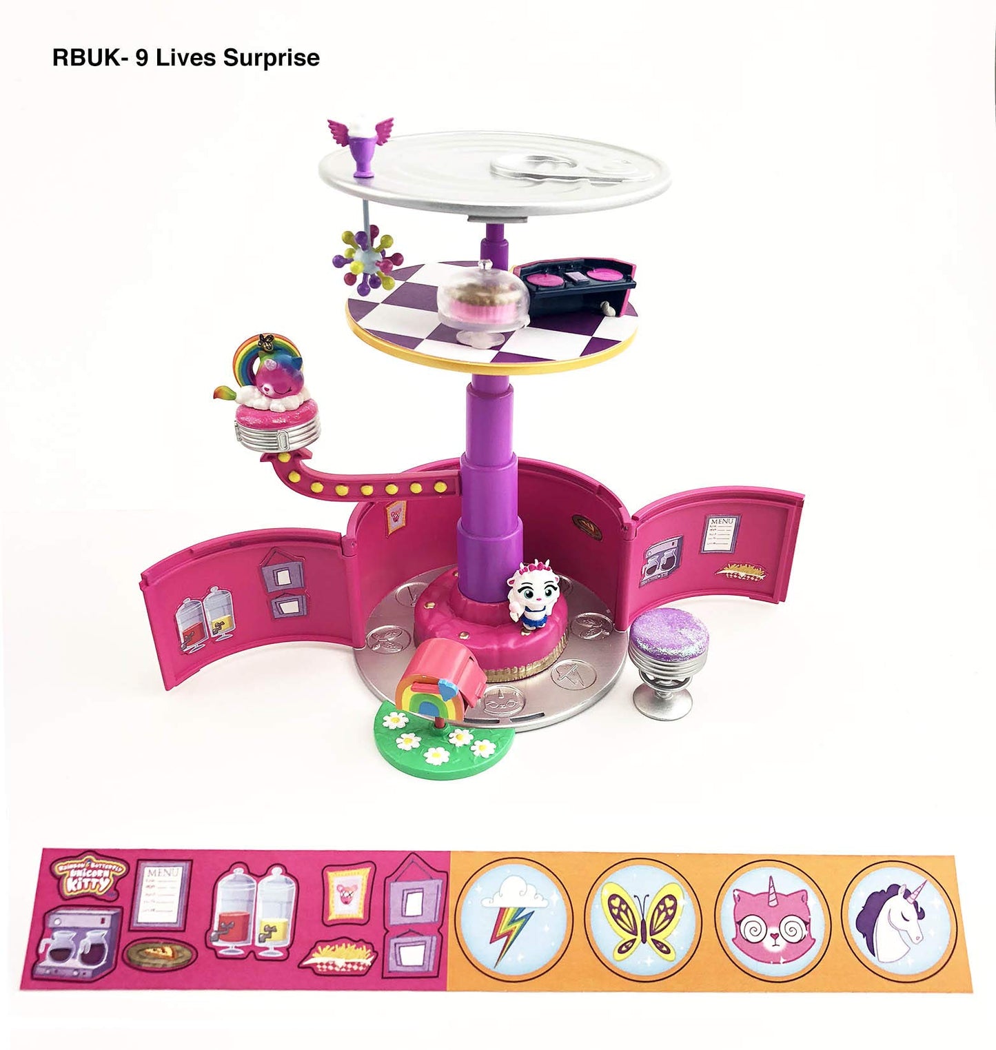 Rainbow Butterfly Unicorn Kitty 9 Lives Surprise - Multicolor Plastic Toy, Model 75301, Styles May Vary