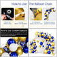 YinQin 63 PCS Navy Blue Gold Birthday Party Balloons & Backdrops, Aluminum Foil, Happy Birthday Decorations, Model PB-1002BG-P