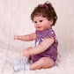 Aori Reborn Baby Dolls Clothes 20 Inch Outfit Purple Stripe Set For 18-22 Inch Reborn Doll Newborn Girl